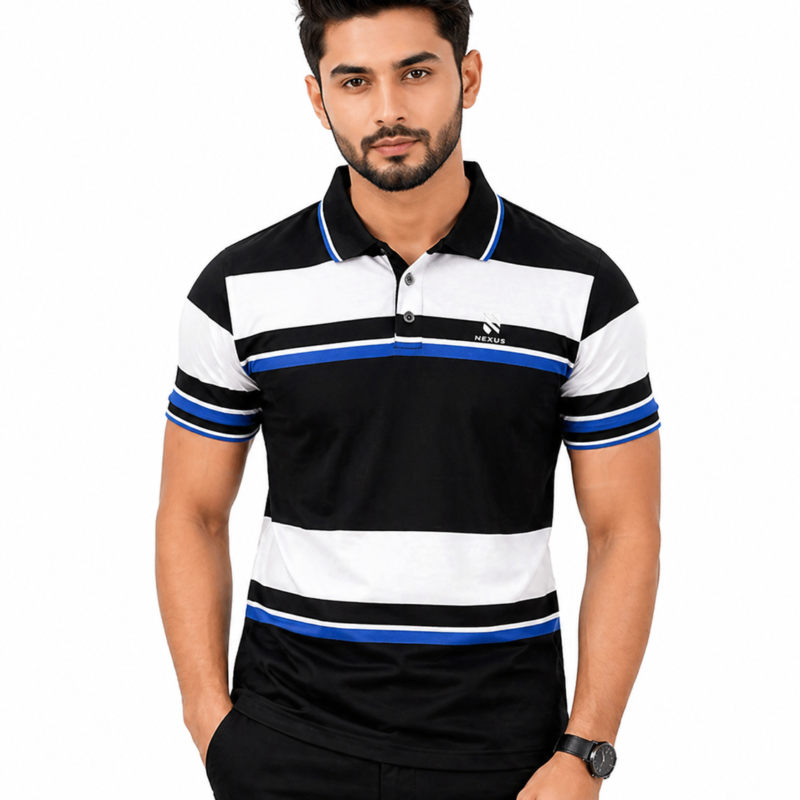 Premium Striped Polo by NESTEX NP03