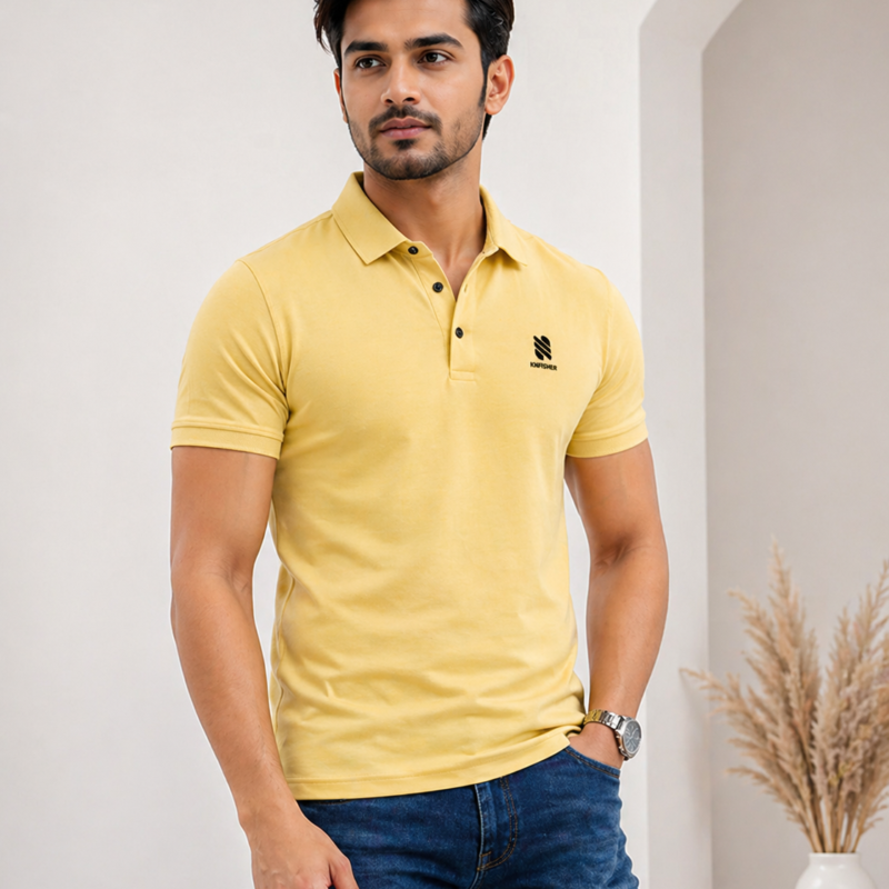 Premium Yellow Color  Polo Shirt By NESTEX NP01
