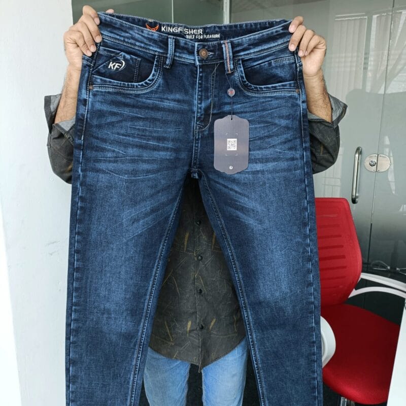 King Fisher Savlon 3D China knit denim Jeans indigo Deep Blue by Nestex ND46